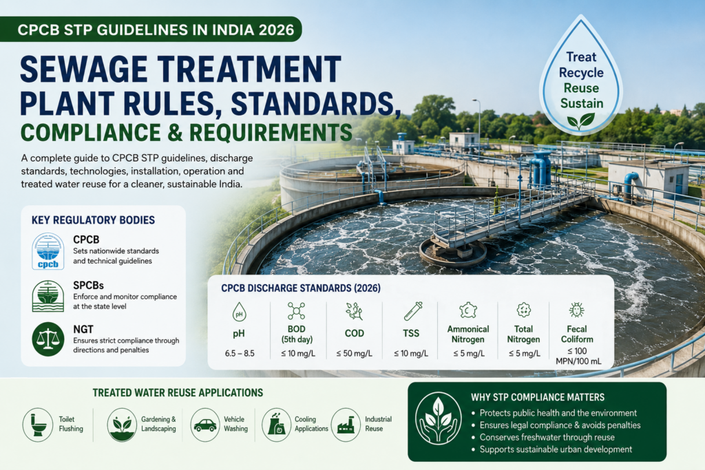 CPCB STP Guidelines in India 2026: Sewage Treatment Plant Rules, Standards, Compliance & Requirements