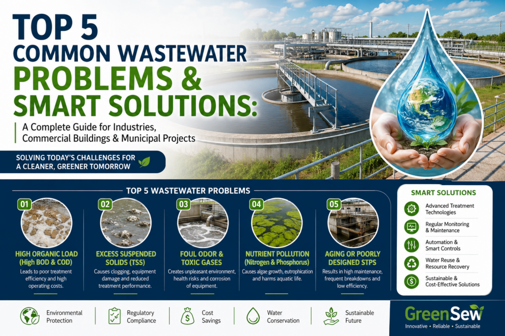 Top 5 Common Wastewater Problems & Smart Solutions: A Complete Guide for Industries, Commercial Buildings & Municipal Projects